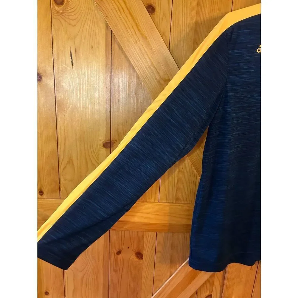 Adidas Crazy Ghost Blue Yellow Long Sleeve 1/4 Zip Pullover Size XL (5300)
